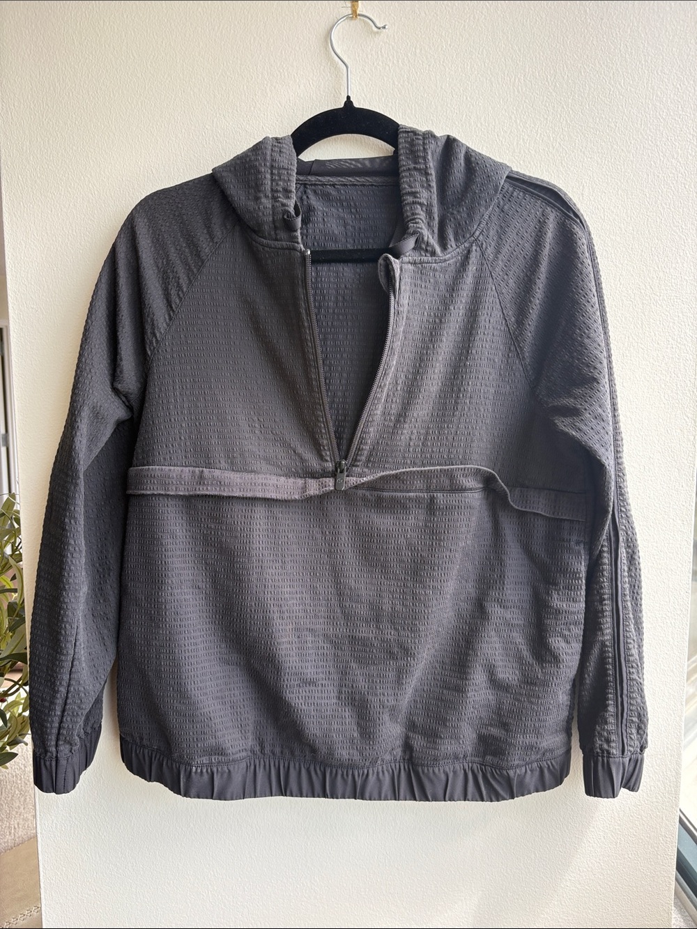Lululemon Half-Zip Textured Pullover in Charcoal